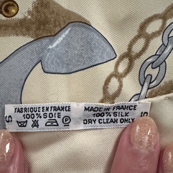 Hermes Nautical Themed Scarf in Blue, Gold, and Red - Picture 3 of 5